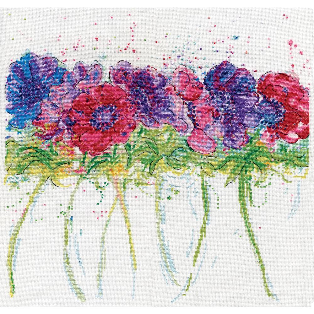 Modern Anemones Counted Cross Stitch Kit